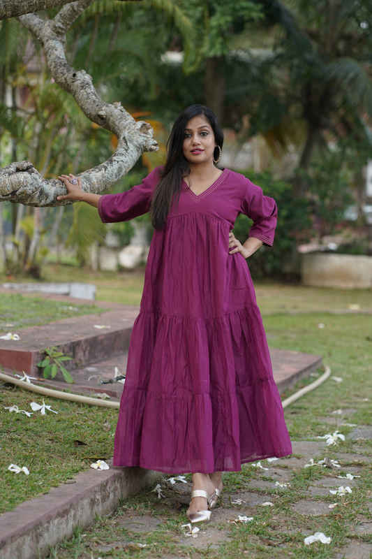 Pleeted chanderi silk Dress