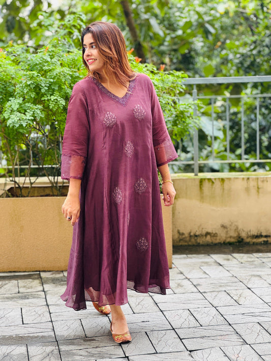 Wine brown tunic