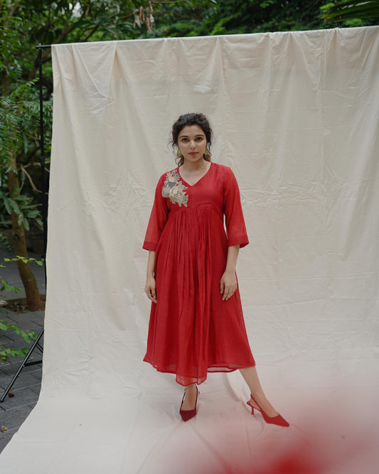 Festive red dress