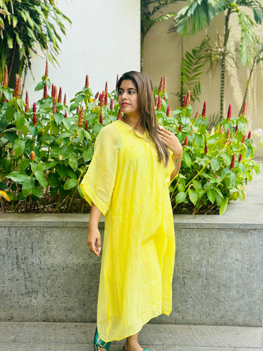 Sunshine yellow kaftan dress