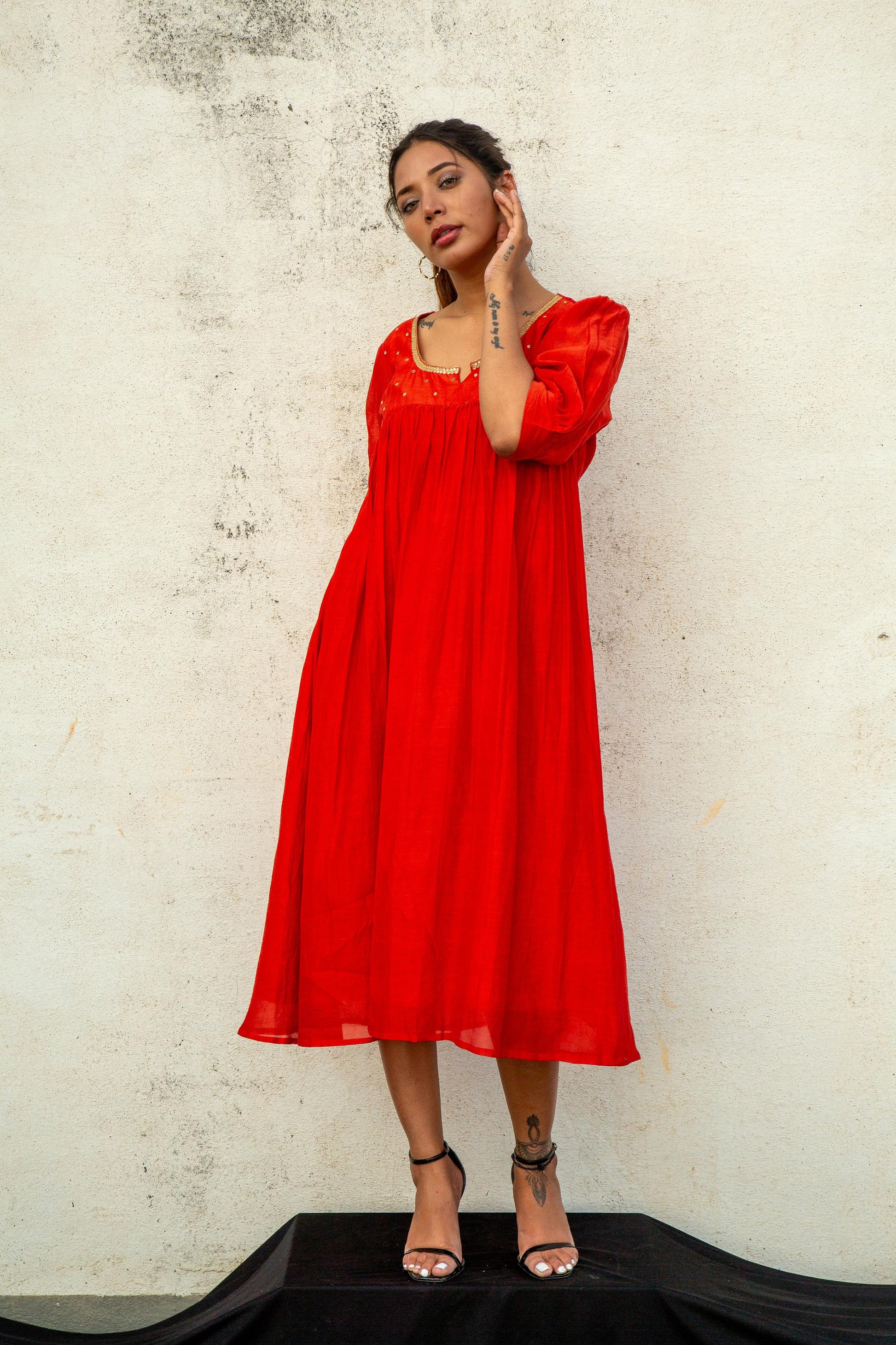 red tunic dress Justine Red Tunic Dress