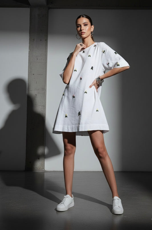 Vintage linen white dress