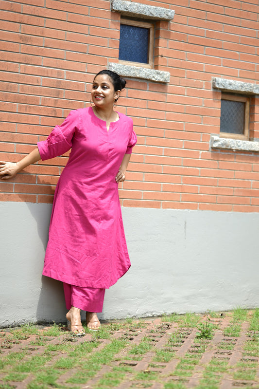 Linen coord set pink