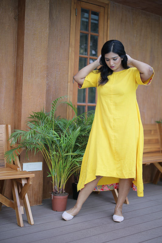 Yellow high low tunic - b24