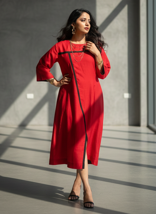 Roman silk red dress