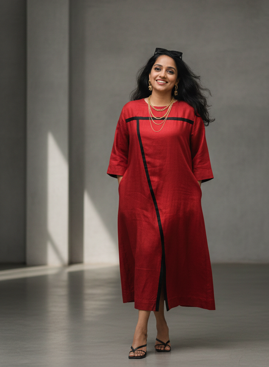 Roman silk red dress