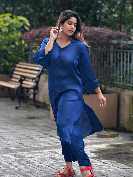 Electric blue modal co ord set