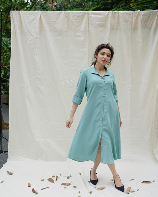 Linen shirt dress