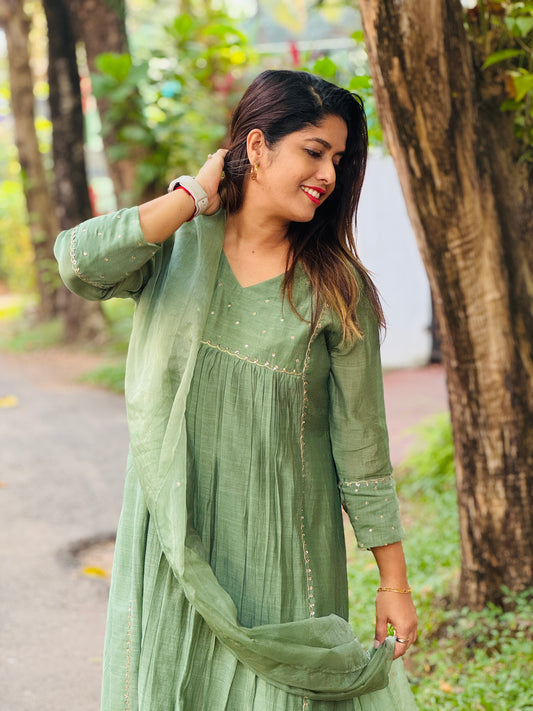 Pastel green Kuthi set