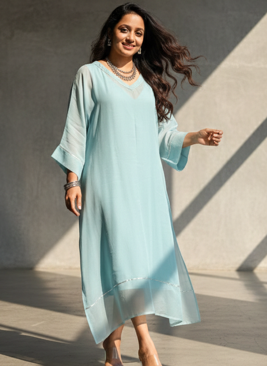 Powder blue organza dress